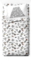 T-Shirt Comic 3 Piece Twin Size Bed Sheets Set - Disney Space Theme Bedding