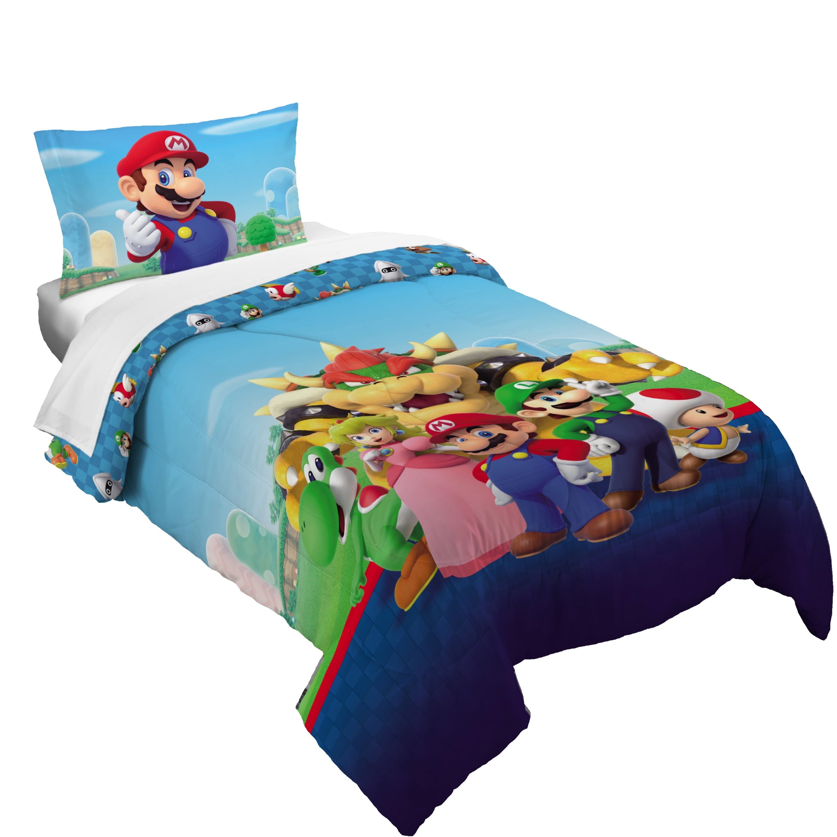 Kids Comforter and Pillowcase, 2-Piece Set, Twin/Full, Reversible