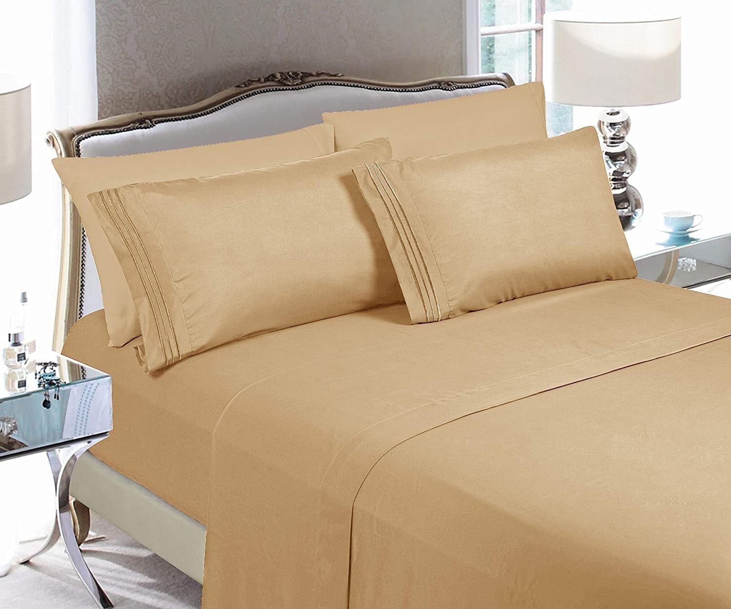 Super Soft 1500 Premier Hotel Collection Sheet set, Queen, Gold