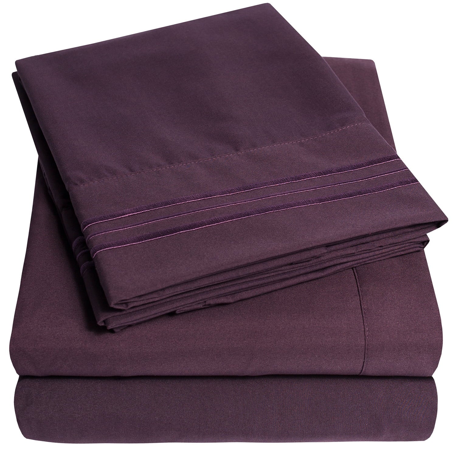 1800 Series Bed Sheets - Extra Soft Microfiber Deep Pocket Sheet Set - Purple, Full
