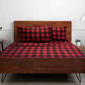Buffalo Plaid Black and Red 4 Piece Bed Sheet Set - Twin
