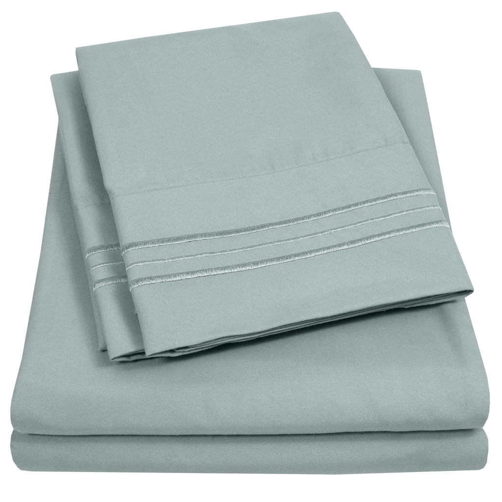 1800 Series Classic 4-Piece 1800 Thread Count 100 GSM Bed Sheet, Queen