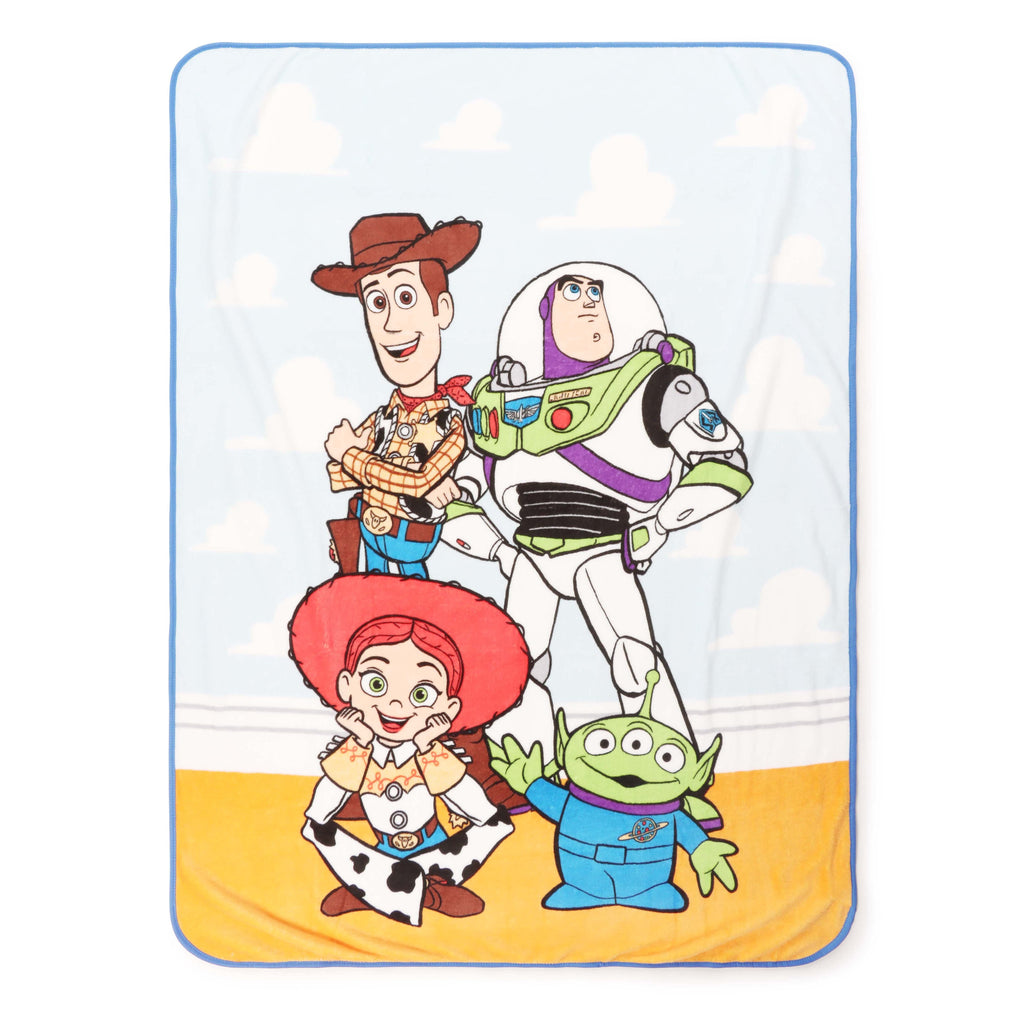 Toy Story Clouds Kids Throw Blanket, Soft Coral Fleece, Blue, 46" x 60"