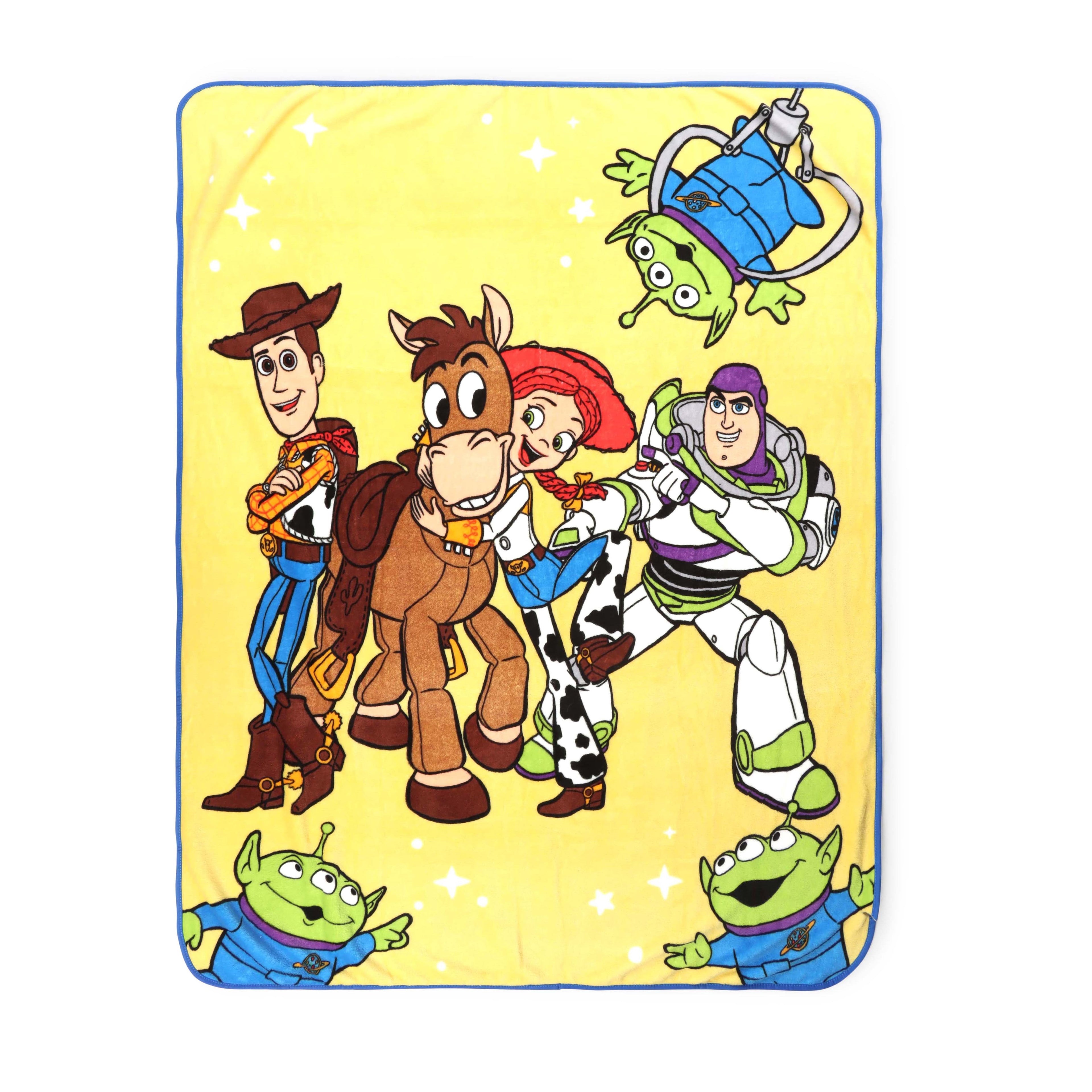 Toy Story Space Kids Throw Blanket, Soft Coral Fleece, Yellow, 46" x 60"