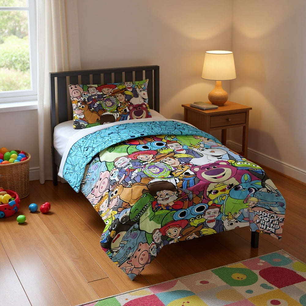 Toy Story You've Got a Friend Reversible Comforter and Pillowcase Set, Twin/Full, Kids Bedding