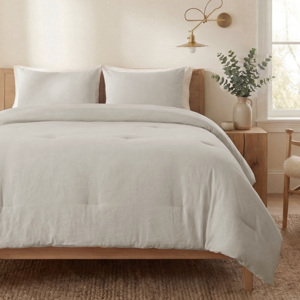3 Pieces Queen Comforter Bedding Set, Beige Bed Comforter Set for All Seasons, 1 Lightweight Prewashed Comforter and ...