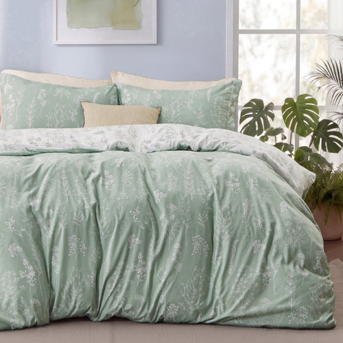 3 Pieces Sage Green Queen Size Comforter Sets, Cute Flowers Botanical Lightweight Soft Bedding Set with 2 Pillow Shams