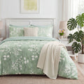 Queen Comforter Set Sage Green, Bed in a Bag Queen Size Bedding, 7-Pieces Botanical Flowers Spring Comforter, Sheets,...