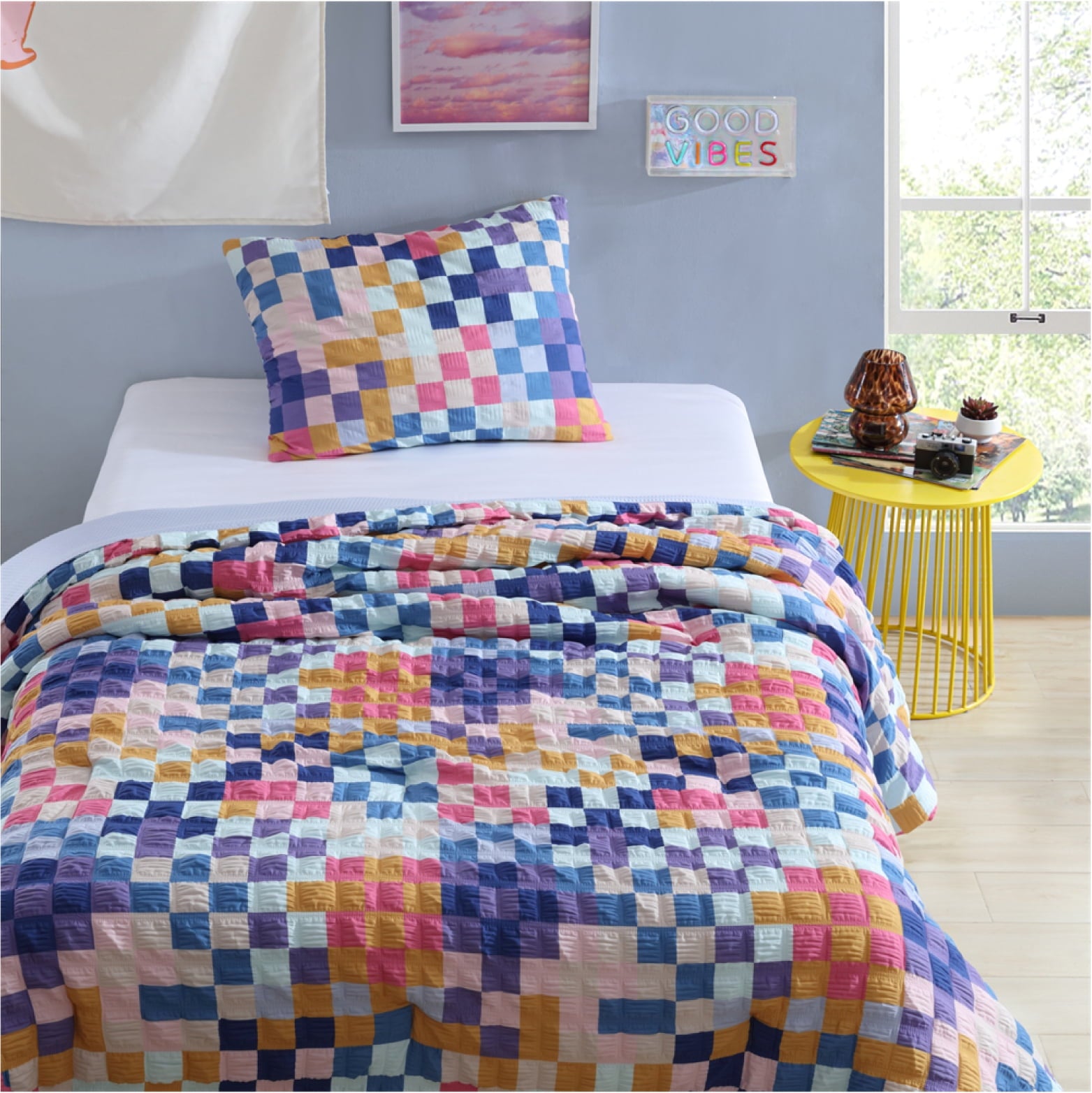 2-Piece Textured Multi-Check Comforter Set, Twin/TwinXL