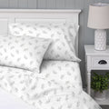 100% Cotton Percale 4-Piece Queen Size Deep Pocket Printed Bed Sheets Set, 1 Fitted, 1 Flat Sheet with 2 Pillowcases,...