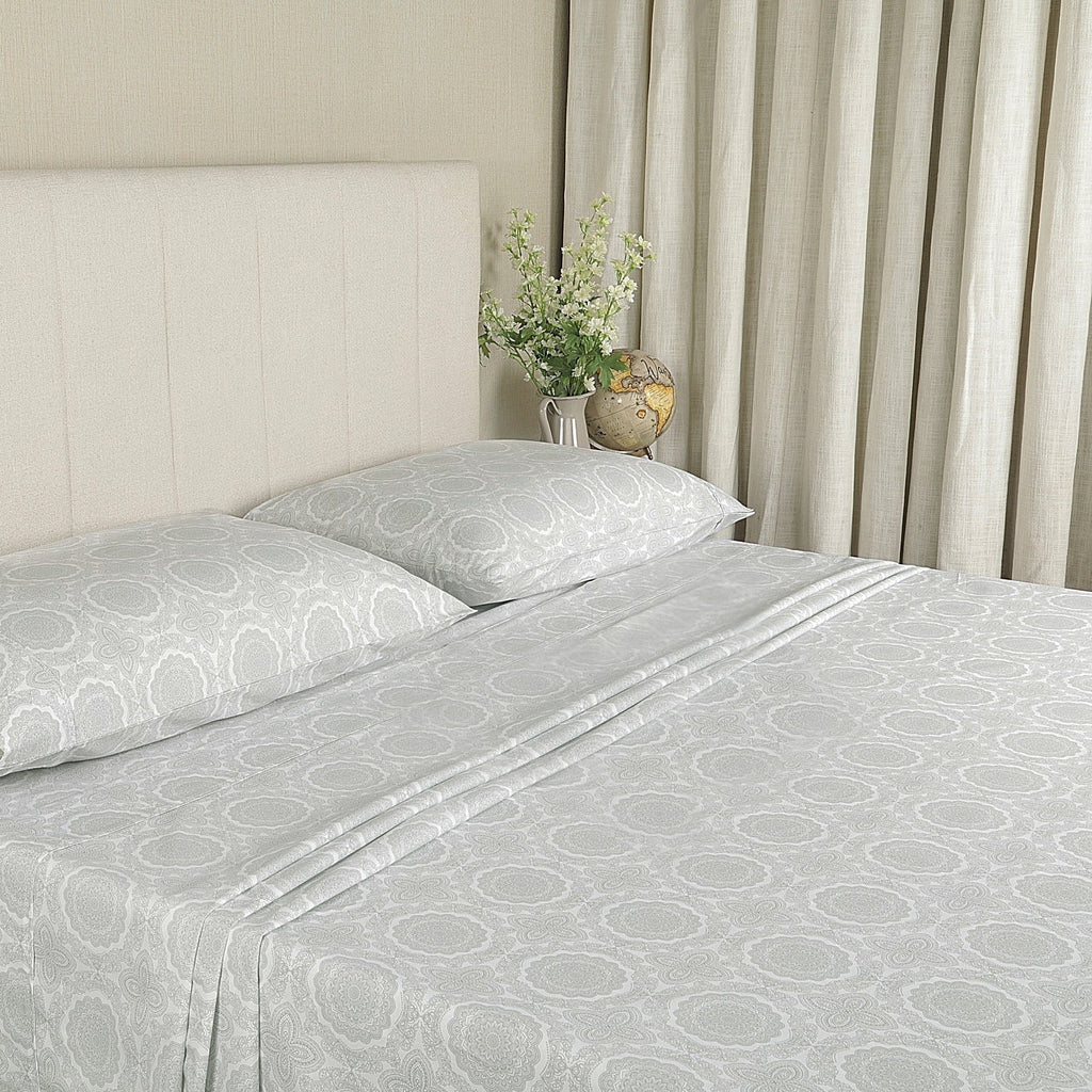 100% Cotton Queen Sheets Set, 4 Piece Bed Sheets Set with HeiQ Fresh, Percale Weave, Hotel Luxury, Ultra Soft Sheets ...
