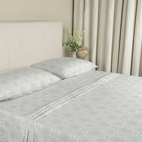 100% Cotton Queen Sheets Set, 4 Piece Bed Sheets Set with HeiQ Fresh, Percale Weave, Hotel Luxury, Ultra Soft Sheets ...