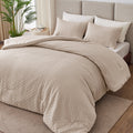 Whale Flotilla 3-Piece Jacquard Braid Ultra Soft King Comforter Set, Luxury Reversible Microfiber Oversized Comforters Bedding Set with 2 Pi