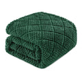Fuzzy Fleece Throw Blanket for Couch, Bed, Soft Fluffy Jacquard Waffle Blankets for All Season, Lightweight and Warm,...