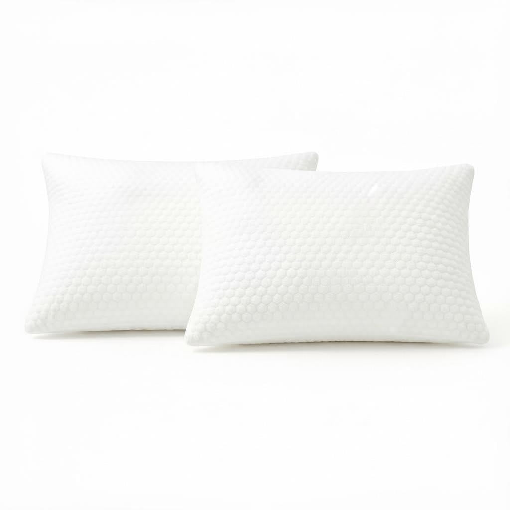 YV Queen Size Latex Pillow (2 Pack)  Shredded Natural Latex Cooling Bed Pillows for Side & Back Sleepers, Medium Firm Support, Breathable Hy