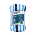Blue Stripes XL Oversized Throw Blanket, 72 x 50 inches, Great for a Kids Bedroom, Super Soft and Cozy