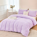 ZRNBAST Fleece Twin Comforter Set, Light Purple Super Soft Furry Plush Bedding, Luxury Fluffy Fuzzy Heavy Bed Set for Winter with 2 Pillowca