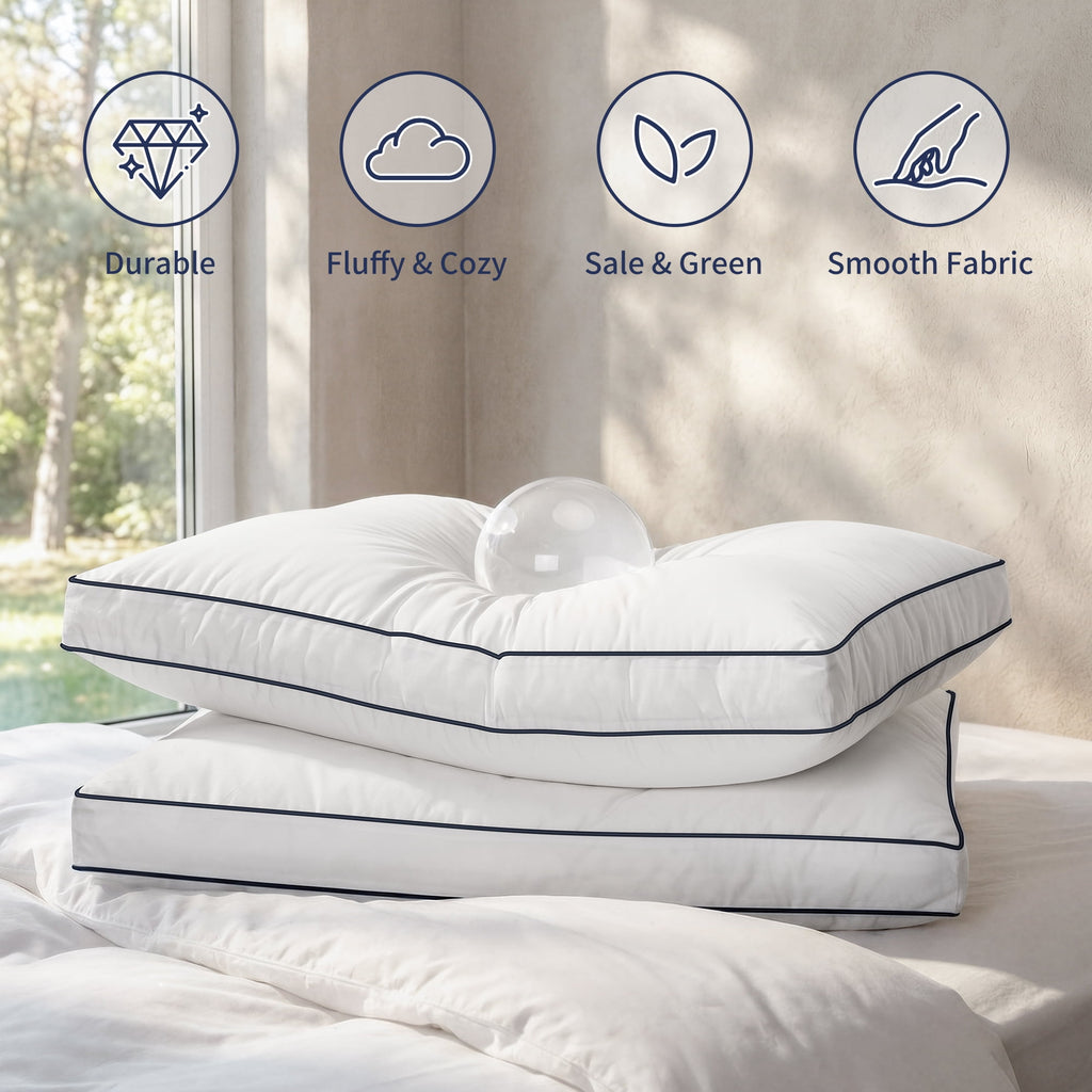 for Queen Size 2 Pack, Duck Feather and Shredded Memory Foam Soft Luxury Hotel Collection - Image 3
