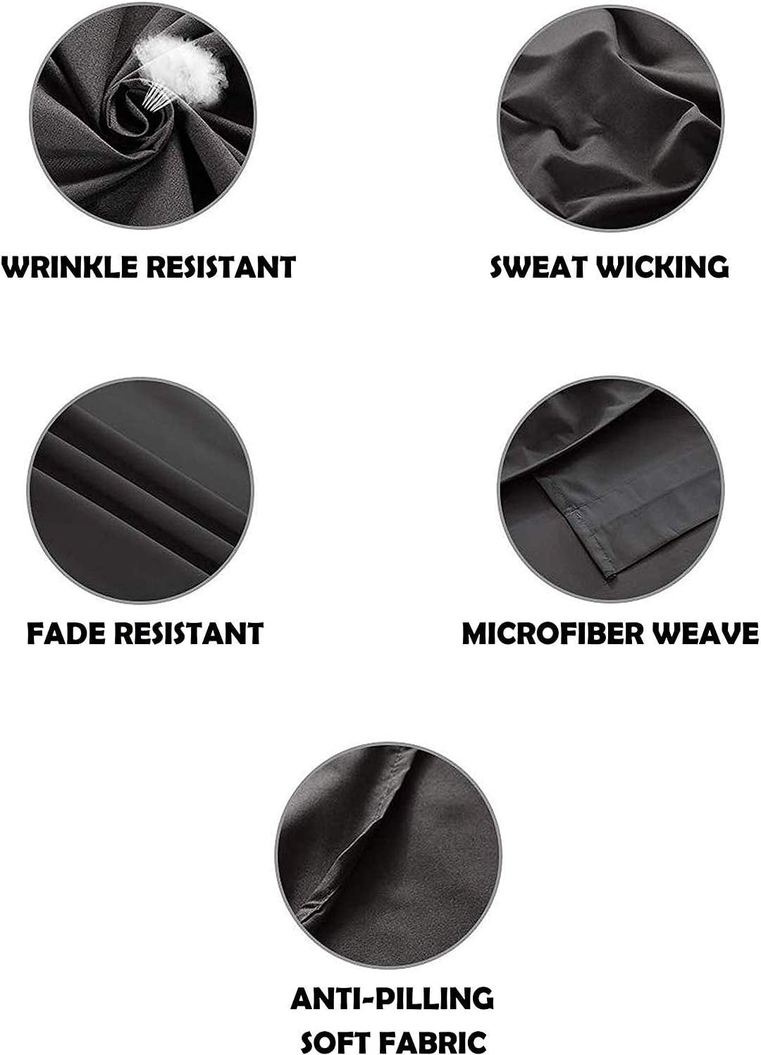 1800 Series Microfiber Bed Sheets 6-Piece Set, Deep Pocket, Queen Black - Image 3