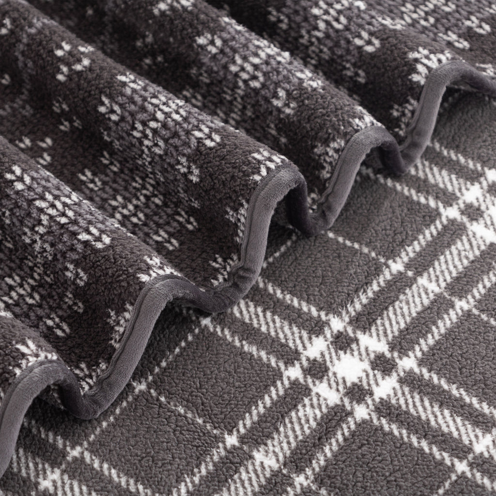 Berkshire Life Reversible Printed Hampshire Soft Throw Blanket, Glacier Fair Isle - Image 4