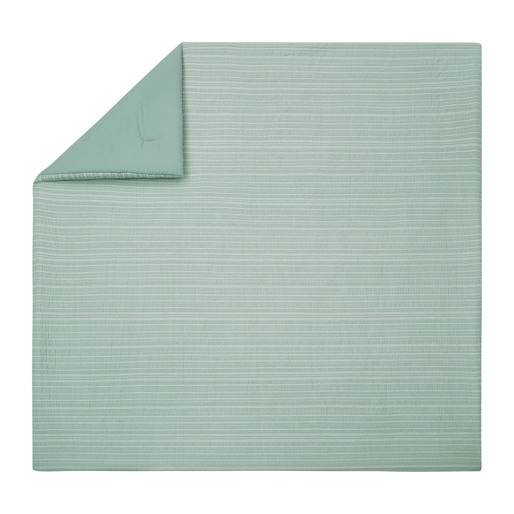 Crafted Woven 3-Piece Comforter Set, Green River, Full Queen, All Ages - Image 3