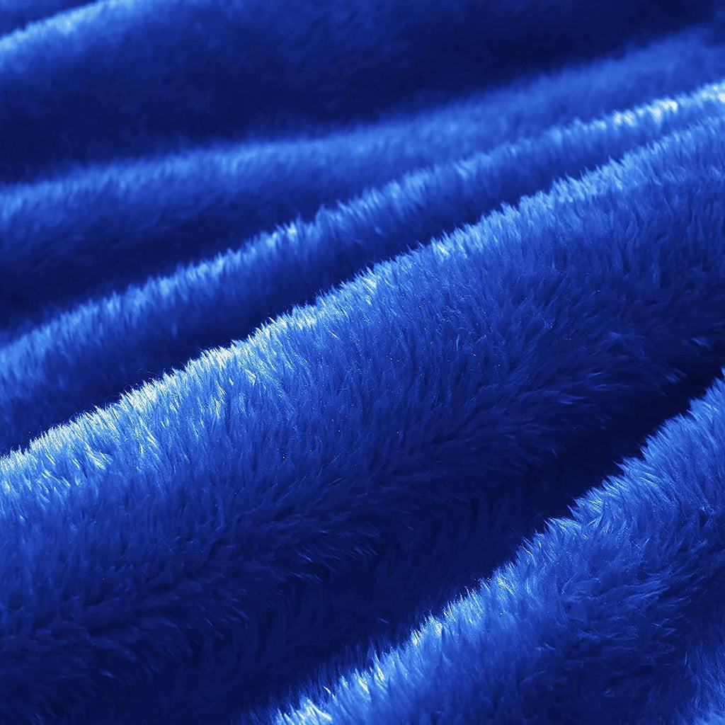 Plush Fuzzy Fleece Throw Blanket (40" x 50", Cobalt Blue)- Soft, Warm and Lightweight - Image 4