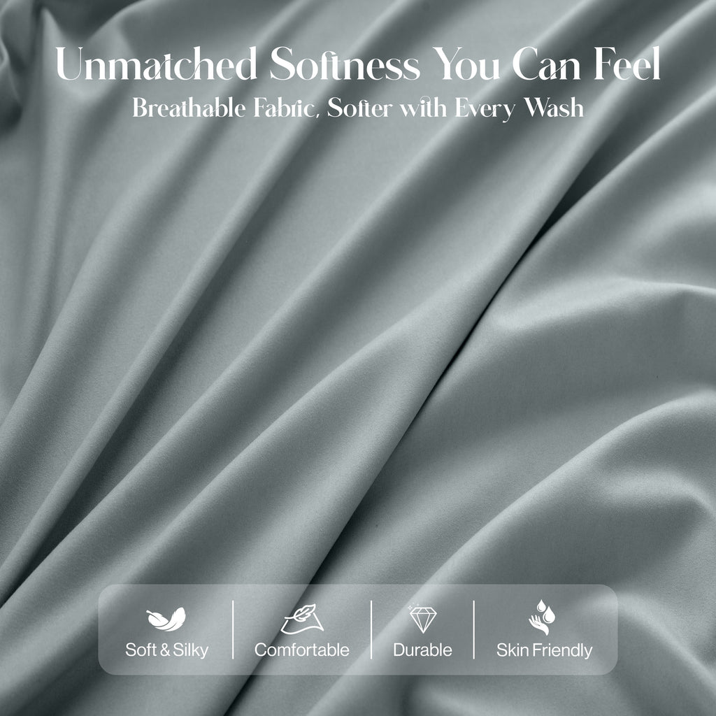 Bed Sheets - 6 Piece Ultra-Soft Microfiber Sheets Set, Deep Pocket Fitted Sheet, Flat Sheet & 4 Pillowcases, Breathab... - Image 5