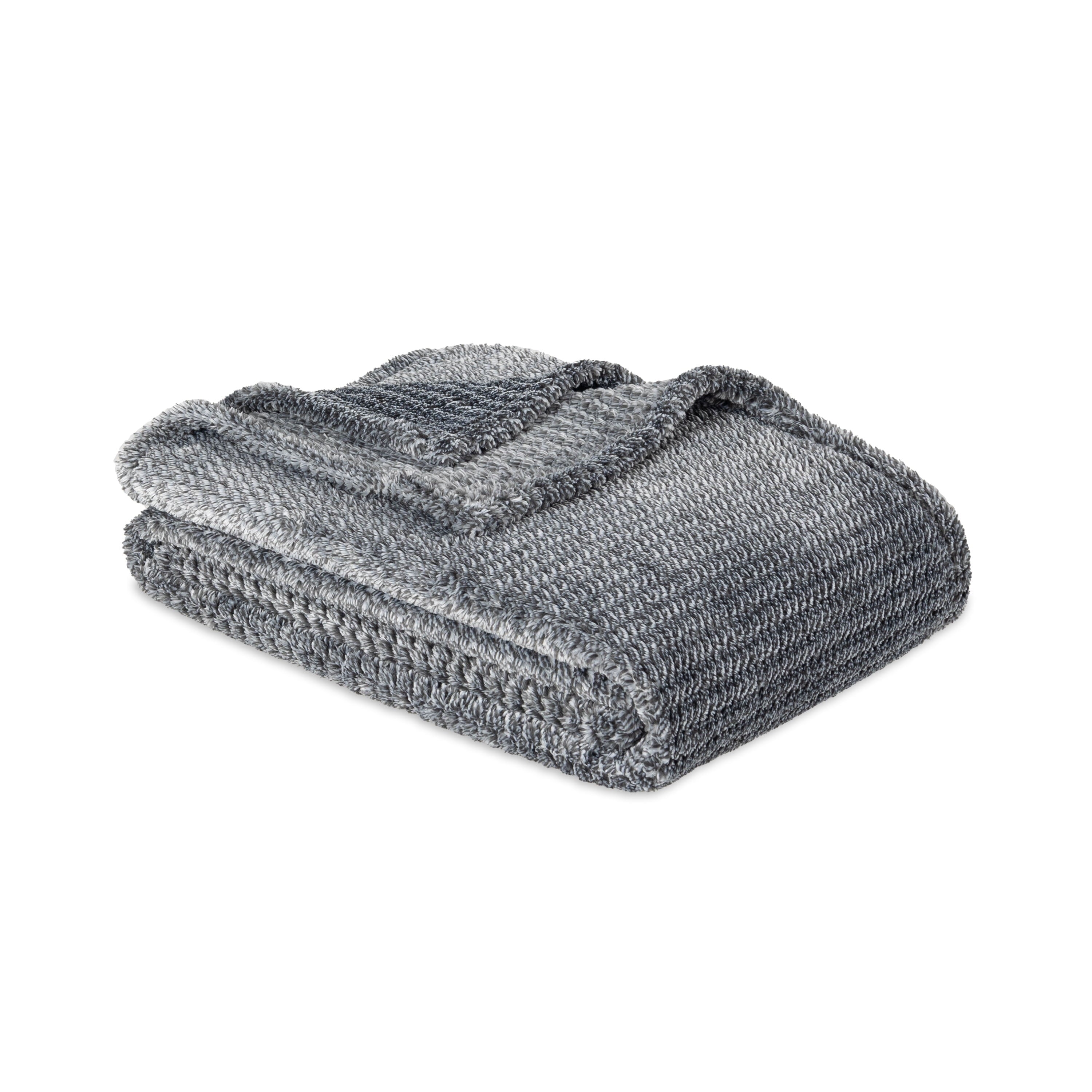 EcoThread ™ Plush Textured Heathered Soft Oversized Throw Blanket, Gray - Image 2