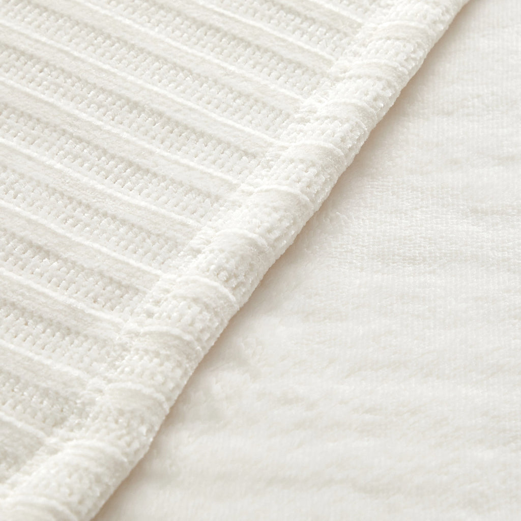 Cozy Chenille Reverse to Plush Soft Couch Throw, Vanilla Dream, Standard Size - Image 4
