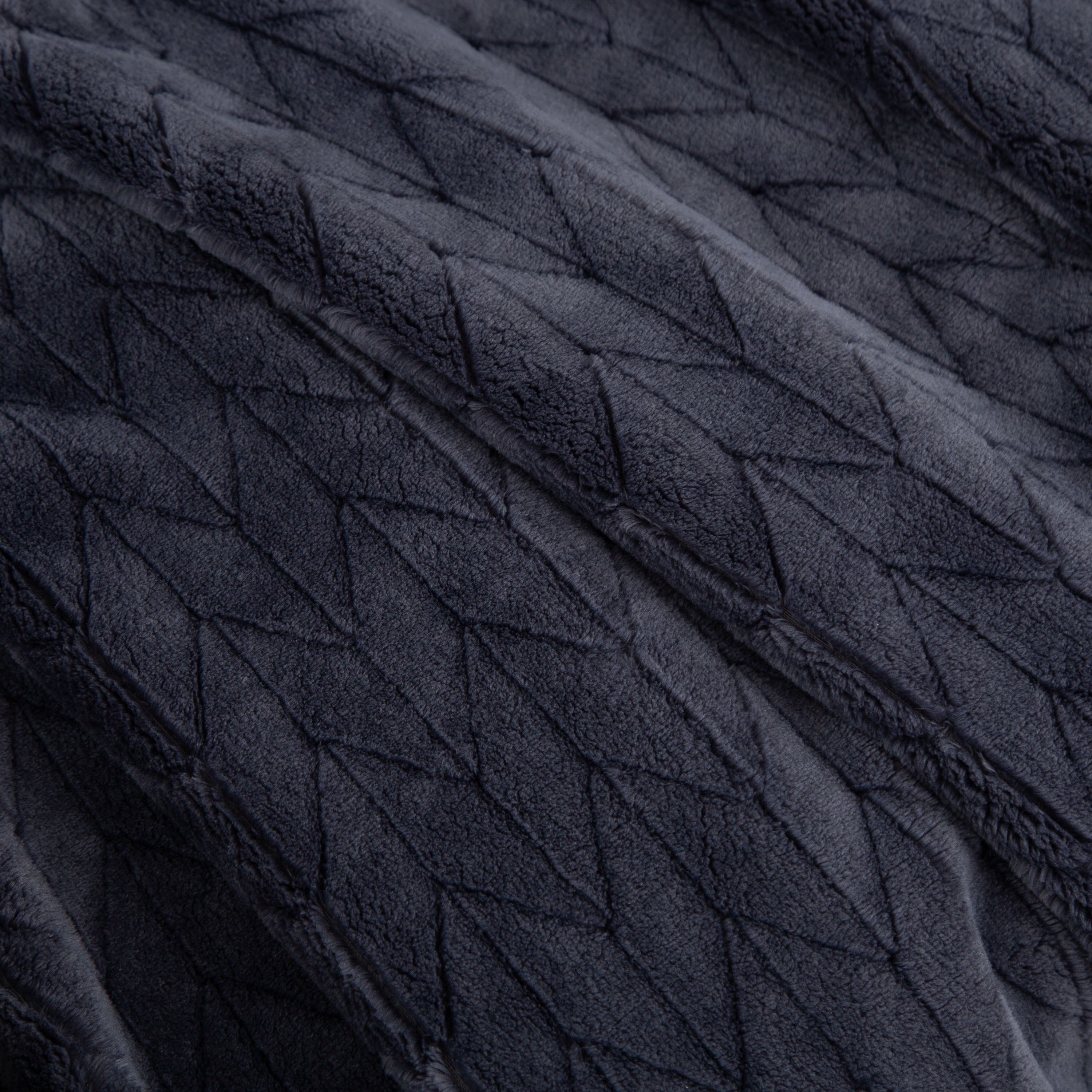 Textured Velvet Plush Soft Fleece Throw Blanket, Oversized, Greystone - Image 4