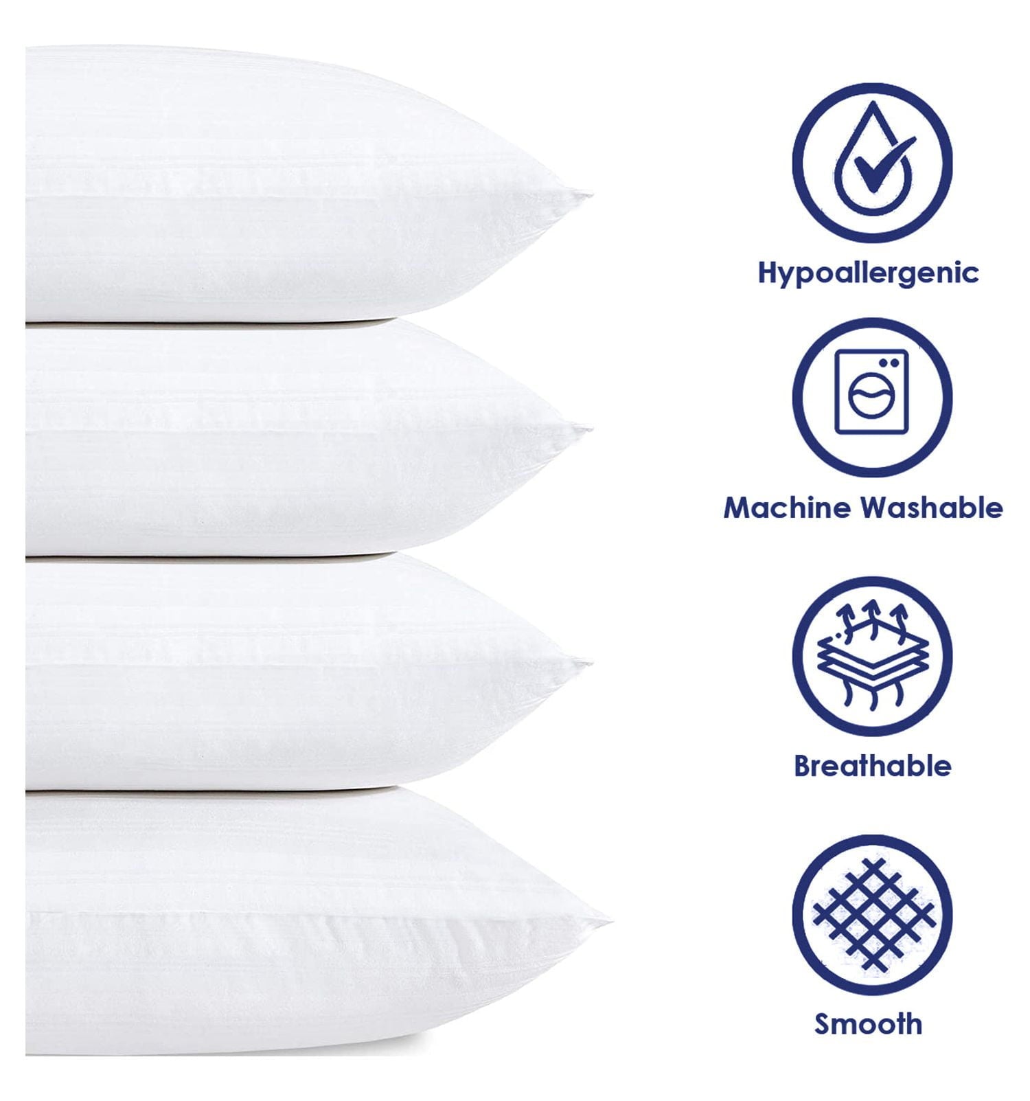 2-Pack Hypoallergenic Down-Alternative, Throw Pillow Inserts (20" x 20") - Image 2