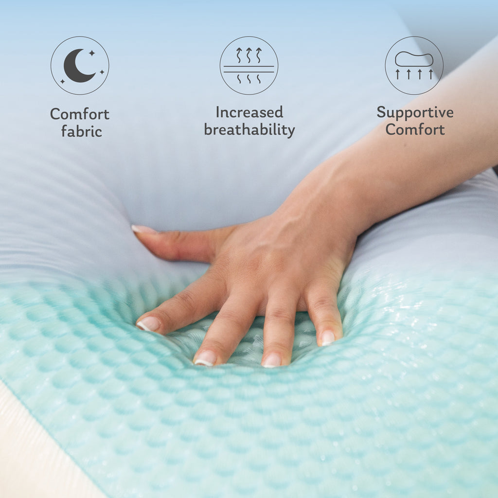 EGOHOME Memory Foam Pillow, Cooling Gel Bed Pillow, Queen, Blue - Image 5