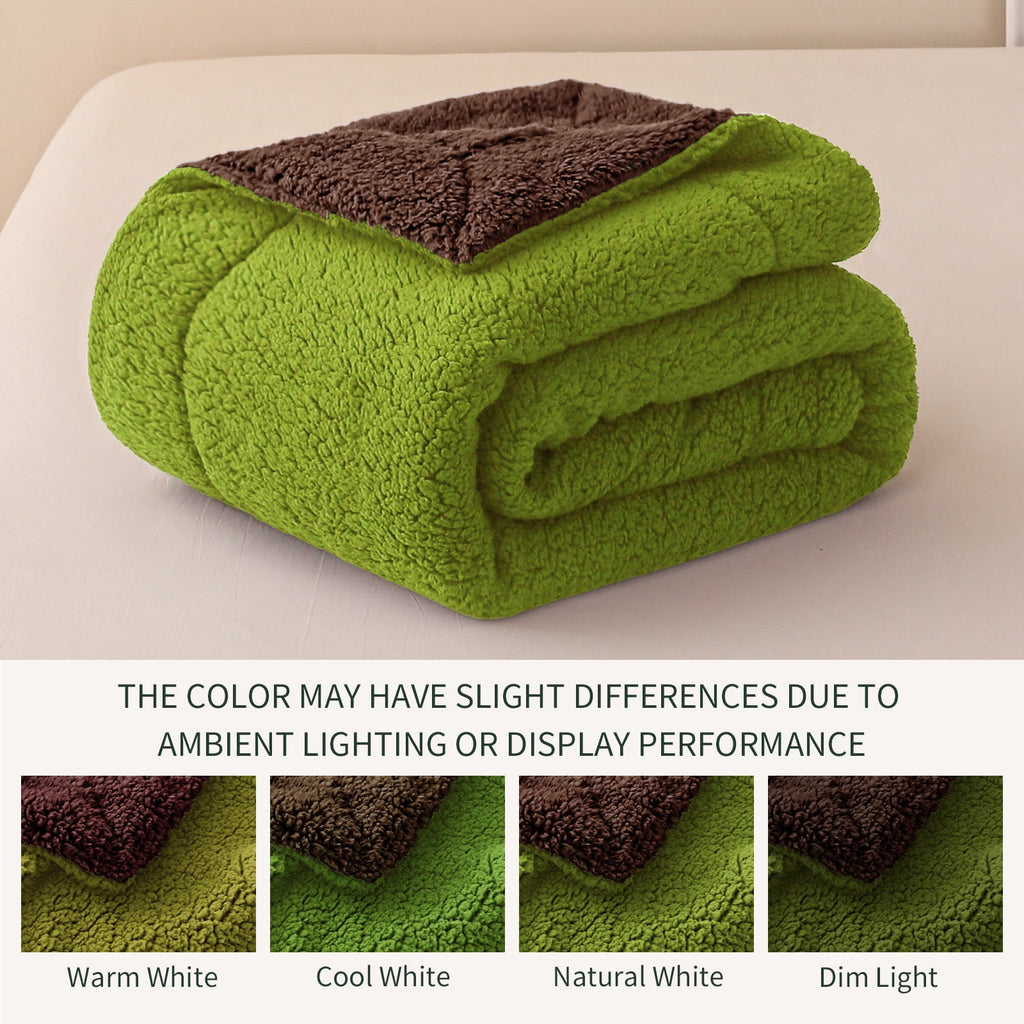 Reversible Sherpa Fleece Throw Blanket for Couch, Soft Plush Blanket for Bed Sofa, Warm Fluffy Blankets for All Seaso... - Image 4