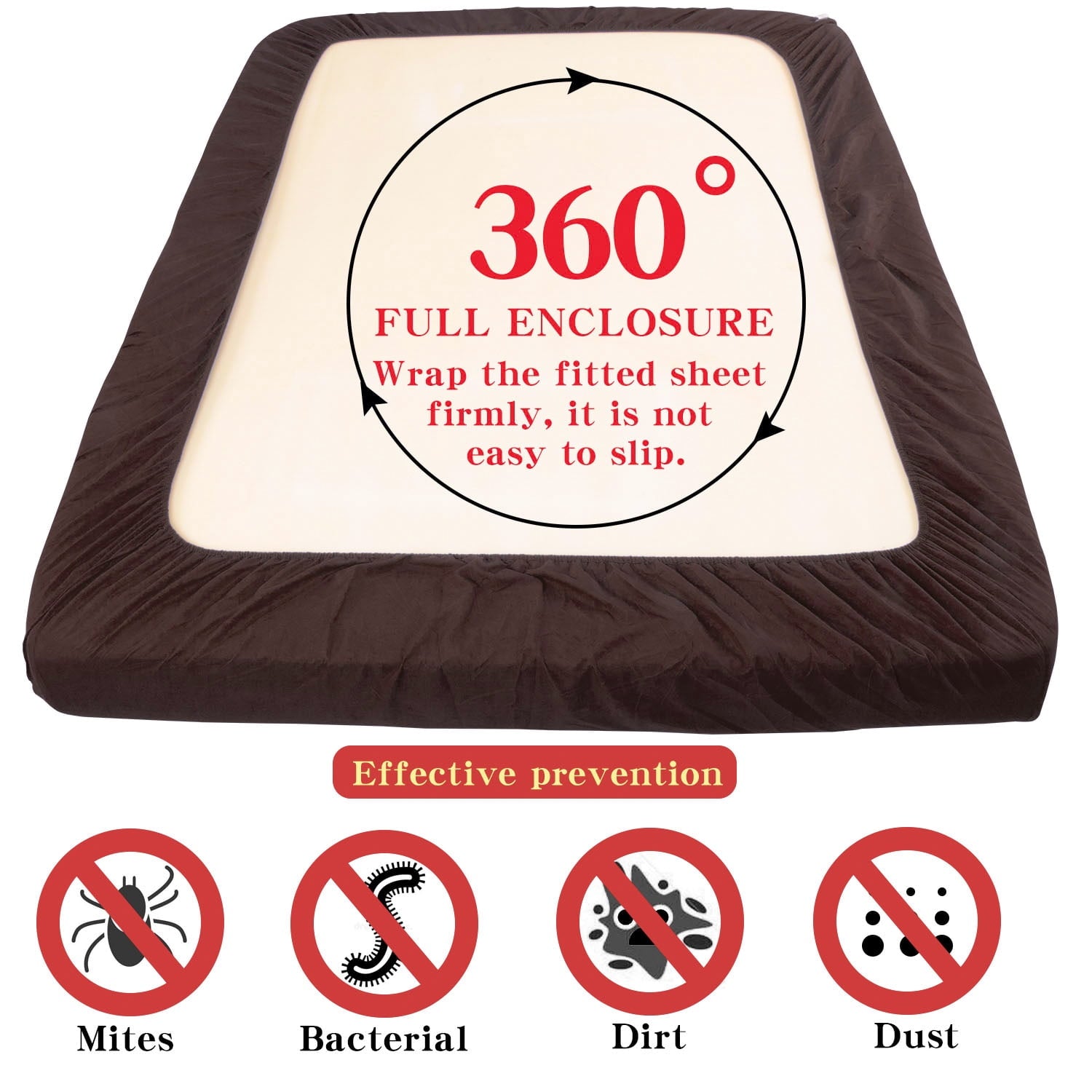 Premium 1800 Series Microfiber Queen Fitted Sheet with Deep Pocket, Ultra Soft and Breathable Fitted Bed Sheet, 60x80... - Image 4