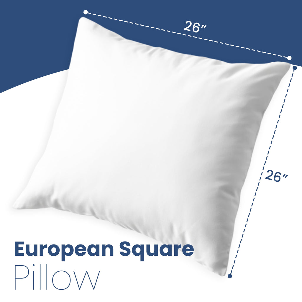 Down Alternative White Euro Pillow Insert 26x26 – Soft & Durable - Image 2