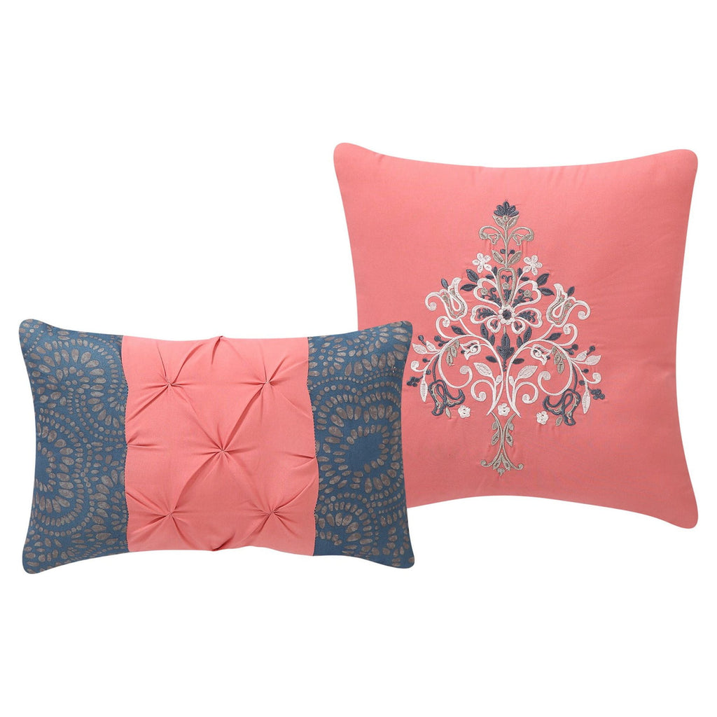 VCNY Home Casa Real 5-Piece Coral Damask Reversible Comforter Set, King, Adult, Unisex - Image 6