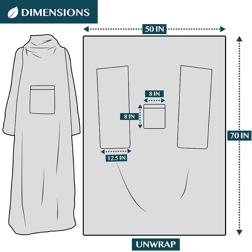 Wearable Blanket with Sleeves for Adult Women Men, Cozy Fleece Warm Wrap Throw Blanket with Arms, Pocket, Gifts for C... - Image 6