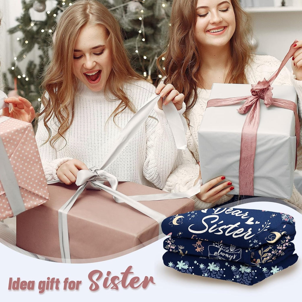Sister Gifts Blanket, Sisters Gifts from Sister on Mother's Day, Blanket Present for Sisters on Valentine's Day, Happy Birthday Sister, to M - Image 4