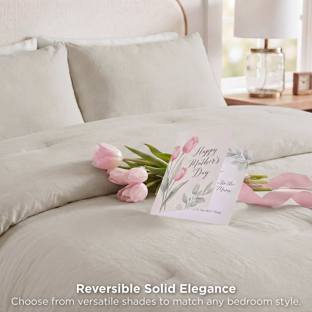 3 Pieces Queen Comforter Bedding Set, Beige Bed Comforter Set for All Seasons, 1 Lightweight Prewashed Comforter and ... - Image 6