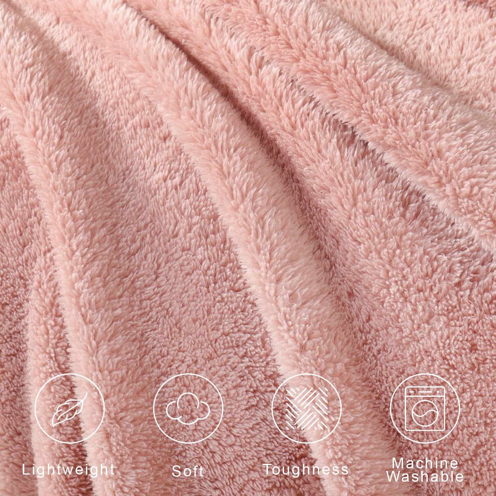 Exclusivo Mezcla Soft Fleece Throw Blanket for Couch, Super Soft Velvet Plush Bed Blanket, 50x60 Inches, Pink - Image 6
