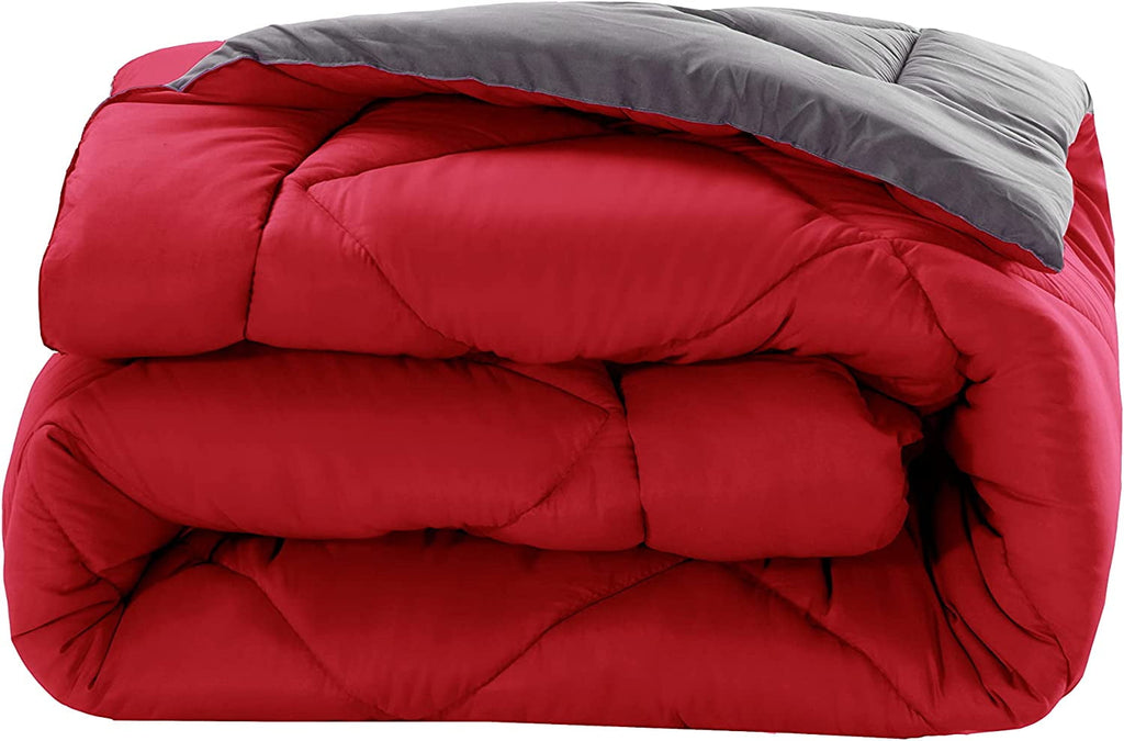 Reversible 3pc Comforter Set- Available In A Few Sizes And Colors , Full/Queen, Red/Gray - Image 2