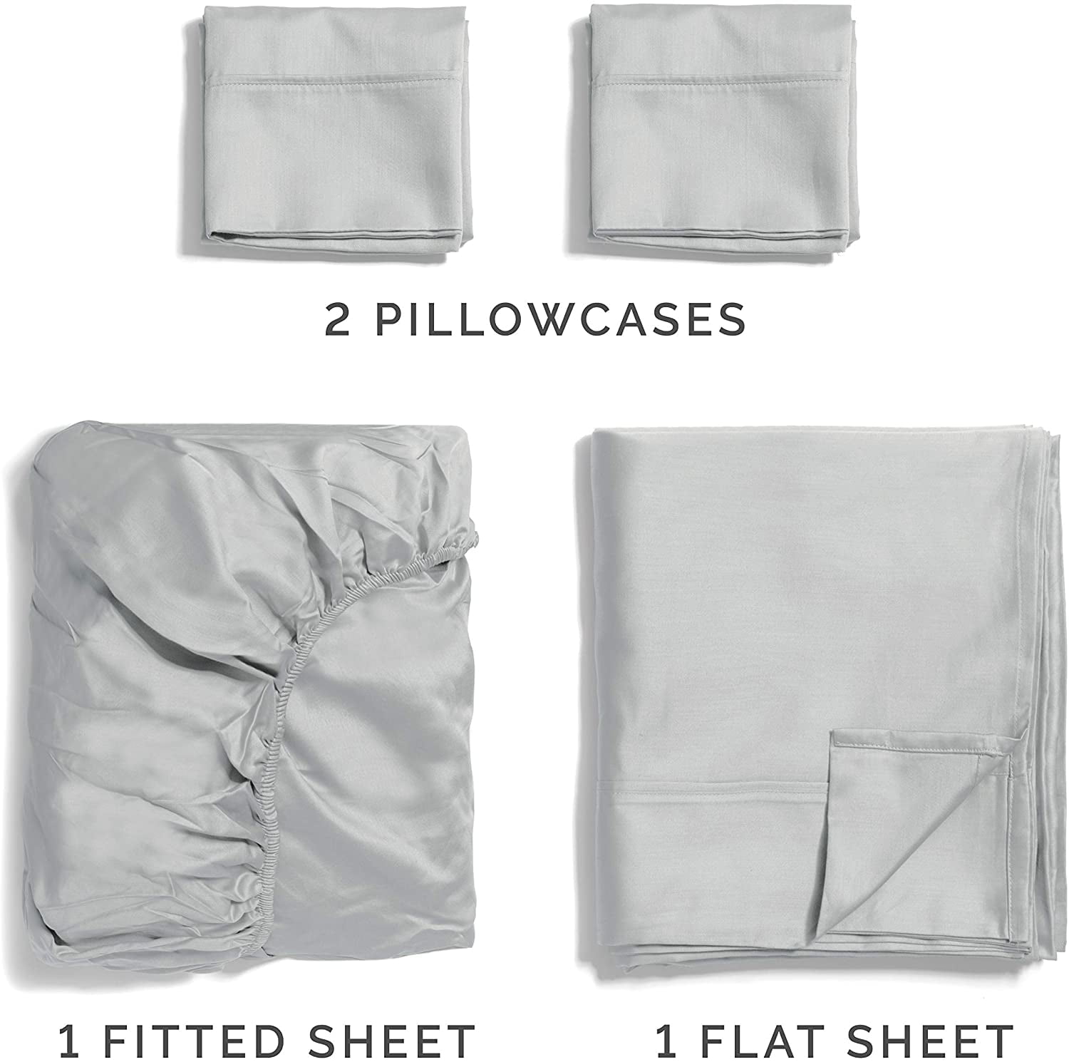 CGK Linens 4-Piece 400 Thread Count Cotton Sheet Set - King Size 100% Cotton Sateen Bed Sheets Fits 18"-24" Mattresse... - Image 3