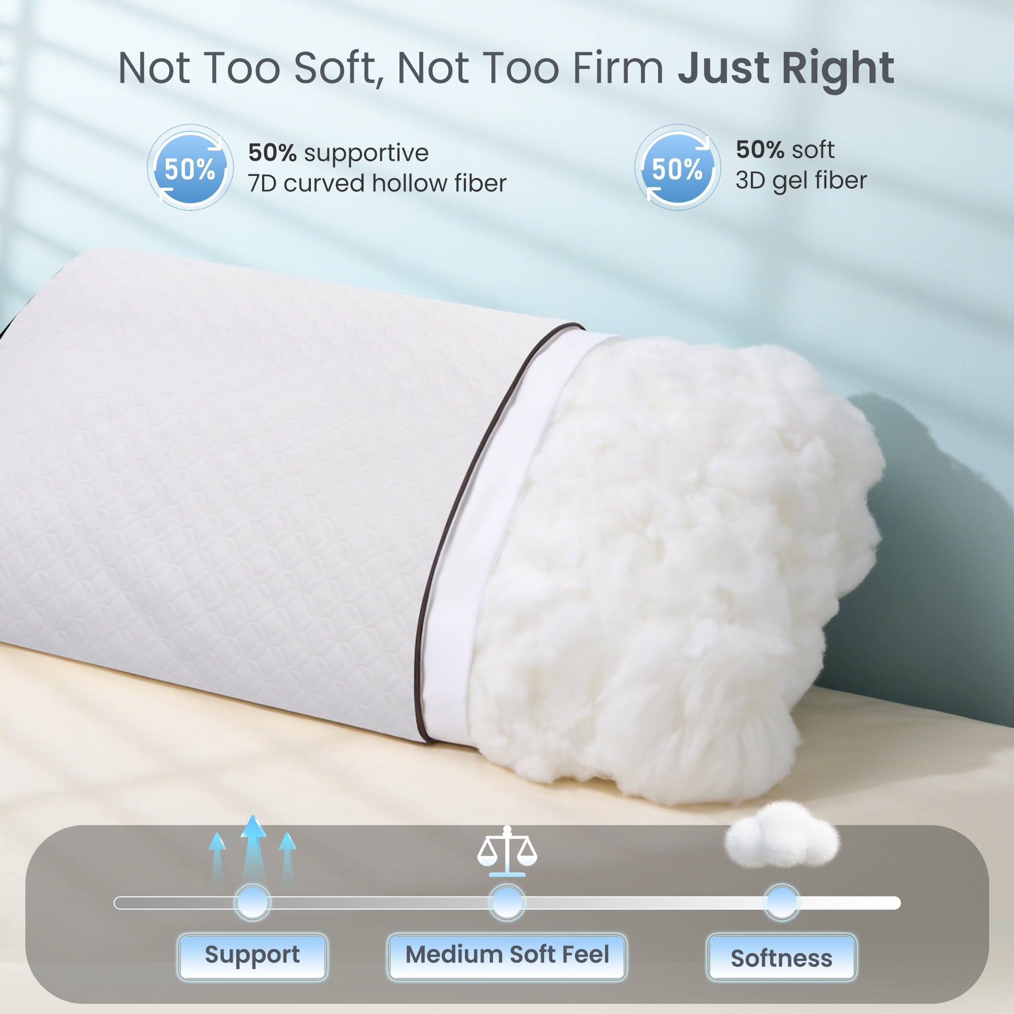 Bed Pillows Hotel Collection Luxury Down Alternative Pillow for Beds 2 Pack, Medium Support for Side & Back Sleepers ... - Image 5