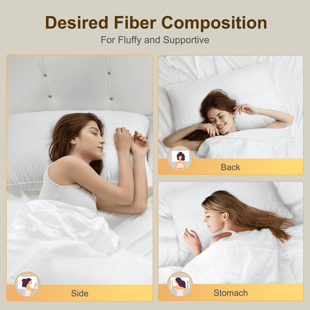 Bed Pillows Queen Size Set of 2, Hotel Gusseted Pillows for Sleeping, Alternative to Down Pillows, Soft Supportive & ... - Image 5