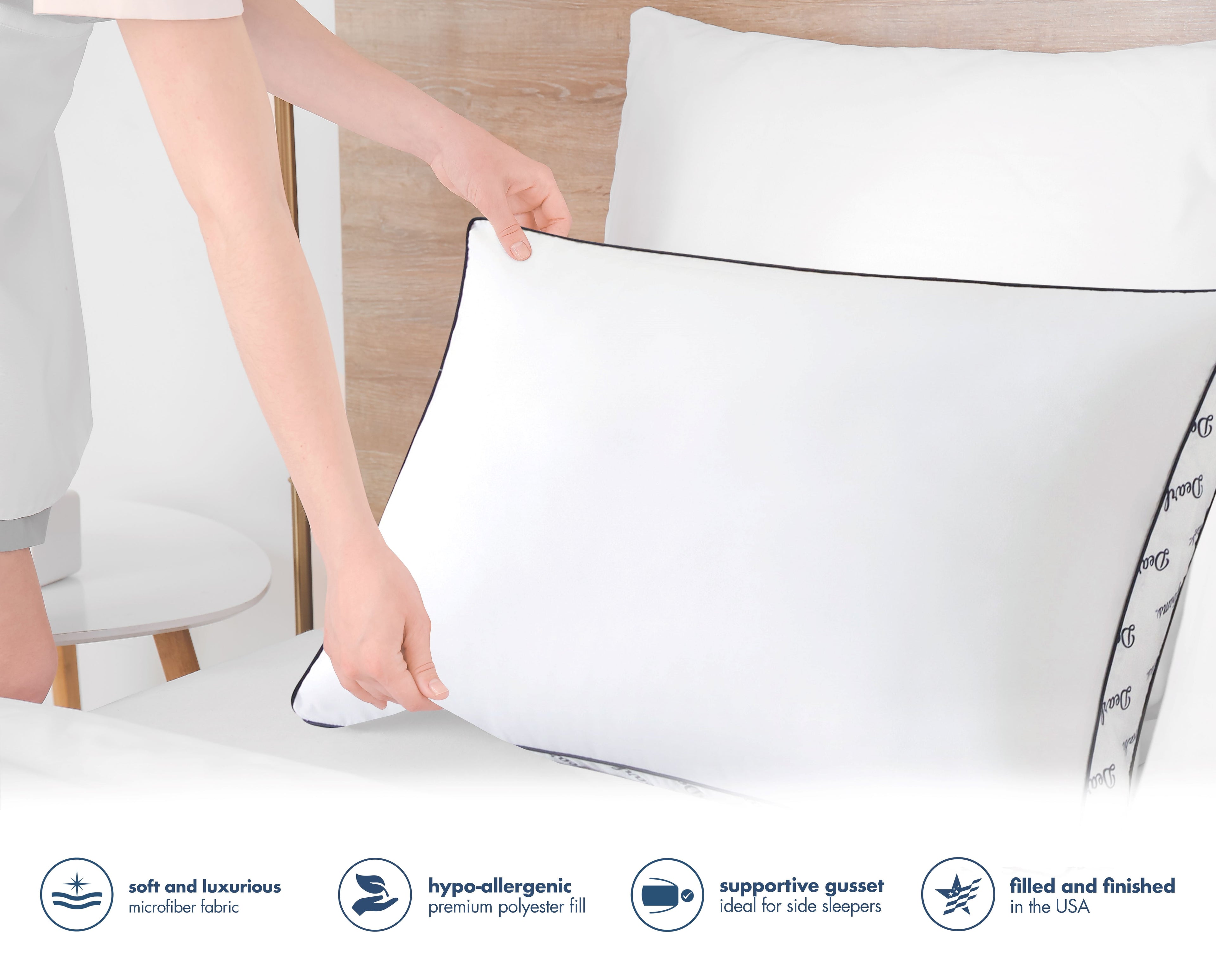 Cozy Gusseted Bed Pillow Standard, White - Image 4