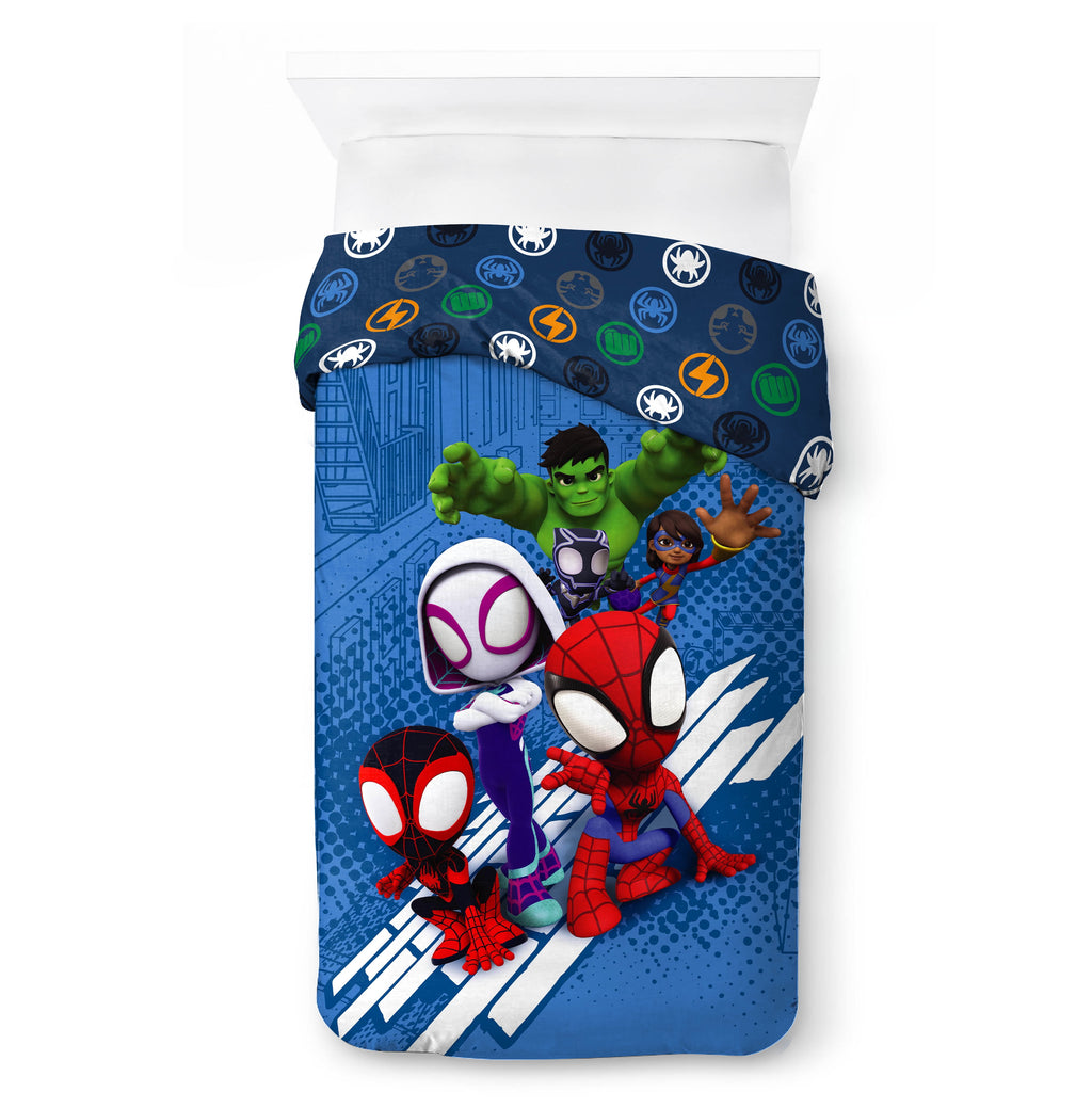 Spidey Amazing Friends Kids 2-Piece Twin/Full Reversible Comforter Set, Microfiber, Red - Image 3