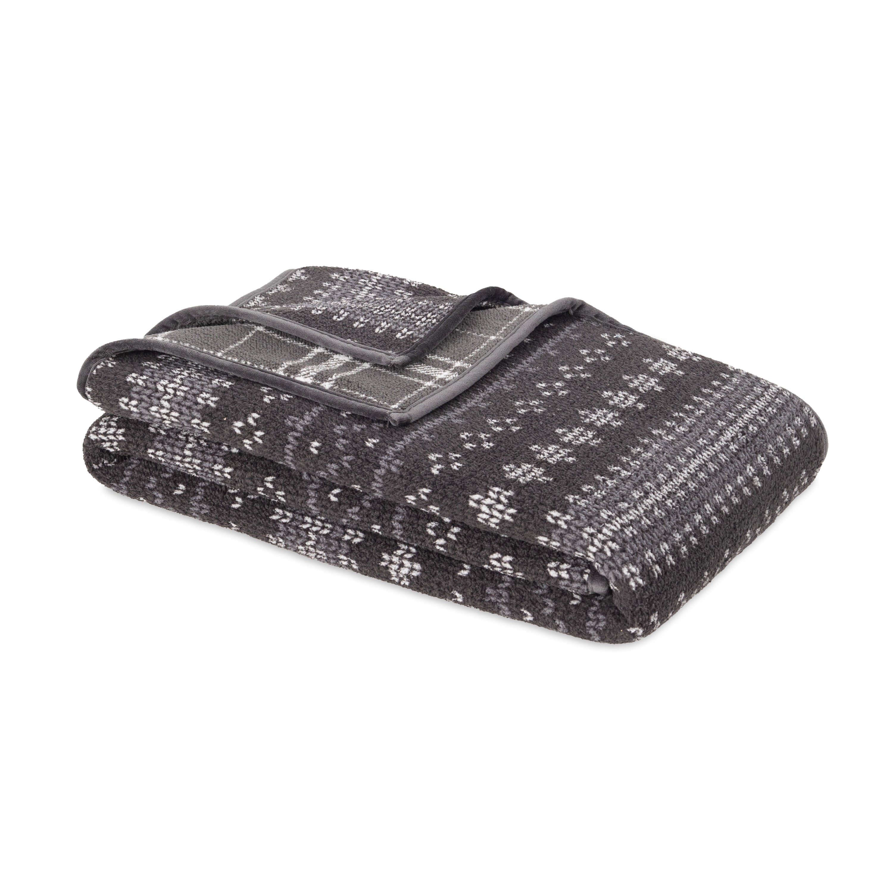 Berkshire Life Reversible Printed Hampshire Soft Throw Blanket, Glacier Fair Isle - Image 2
