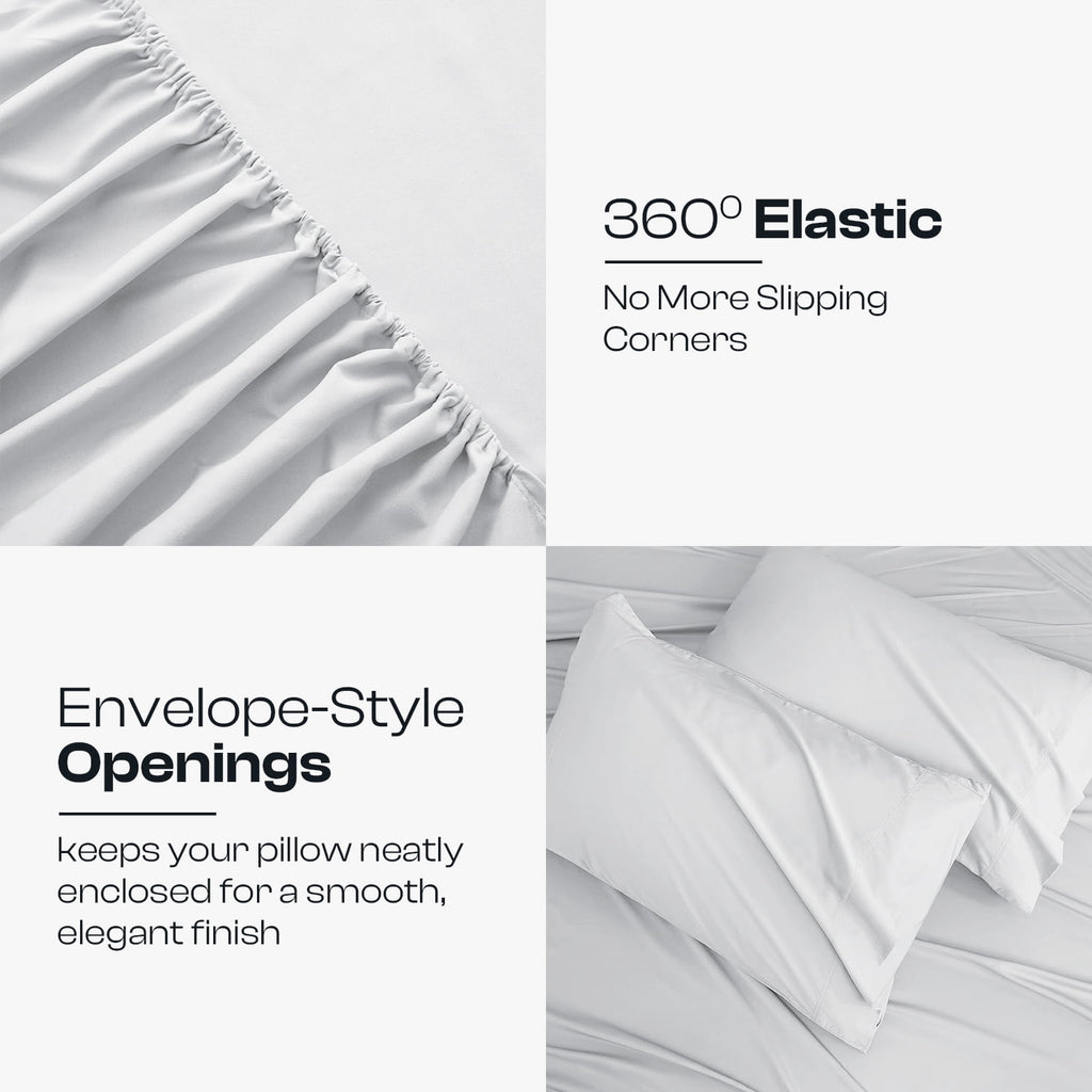 IR 3 Piece 1800 Series Deep Pocket Soft Microfiber Solid Bed Sheet Set for Kids, White Twin Size - Image 6