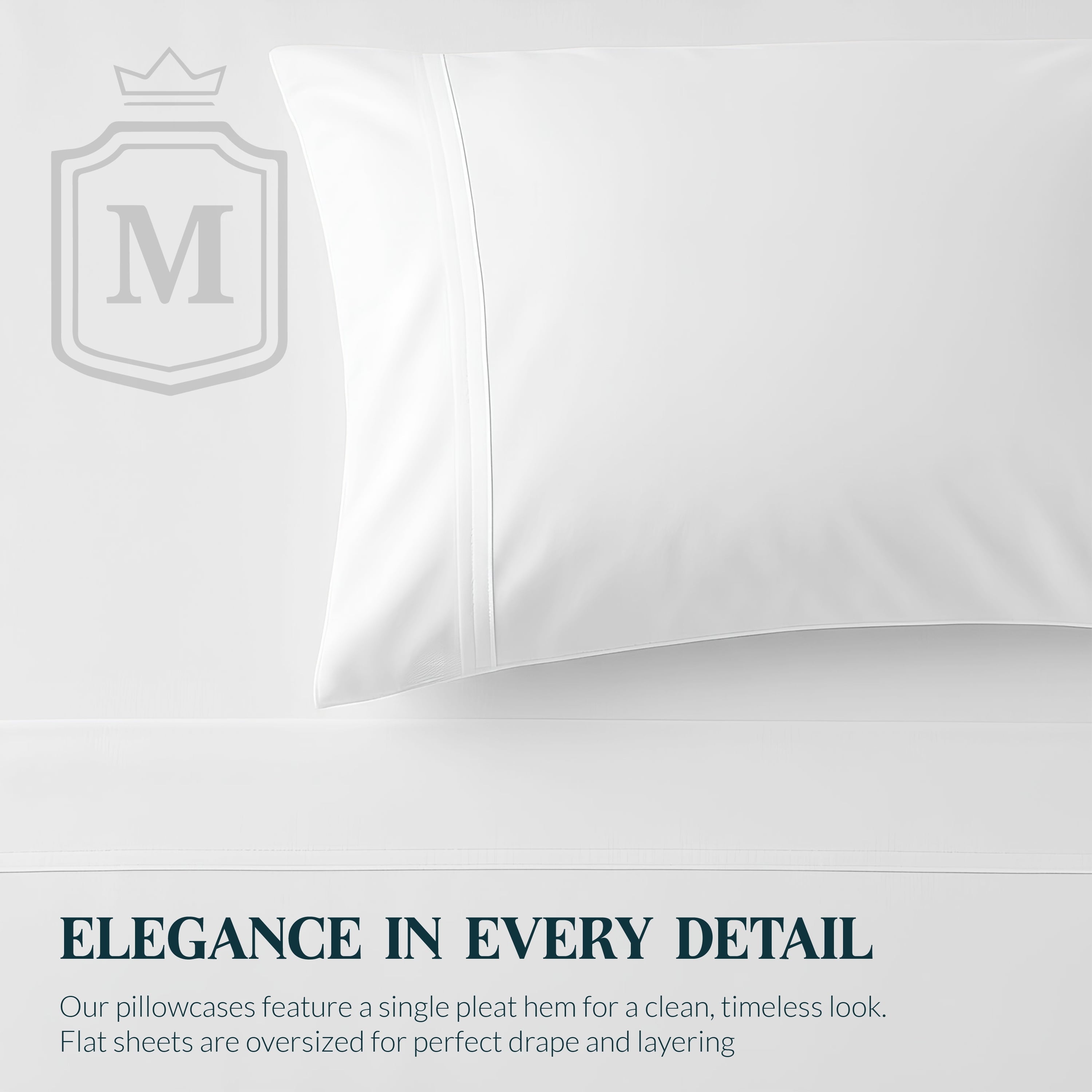Máulli Collection 100% Cotton Sheets For Queen Size Bed - Luxury 400 Thread Count Queen Sheet Set, 4 Piece Sateen Weave Queen White Cotton S - Image 6