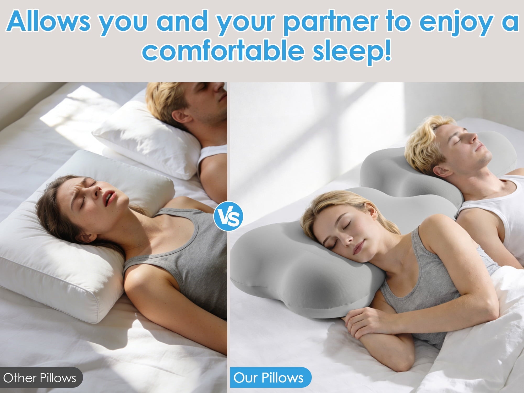 Cervical Pillow Orthopedic Cervical Pillow for Neck Pain Relief, Memory Foam Bed Pillow with Pillowcase, Contour Bed ... - Image 6